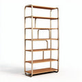 Metal and wood bookshelf for living room or office 180 x 80 x 30cm