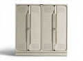 Metal storage cabinet with four doors and ventilation 150 x 40 x 120cm beige
