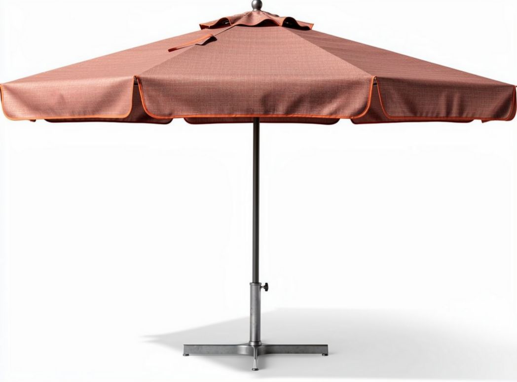 Patio umbrella in rust color with steel frame 240 x 240 x 270cm