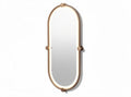 Brass framed oval mirror with LED light for wall mounting 120 x 40 x 3cm