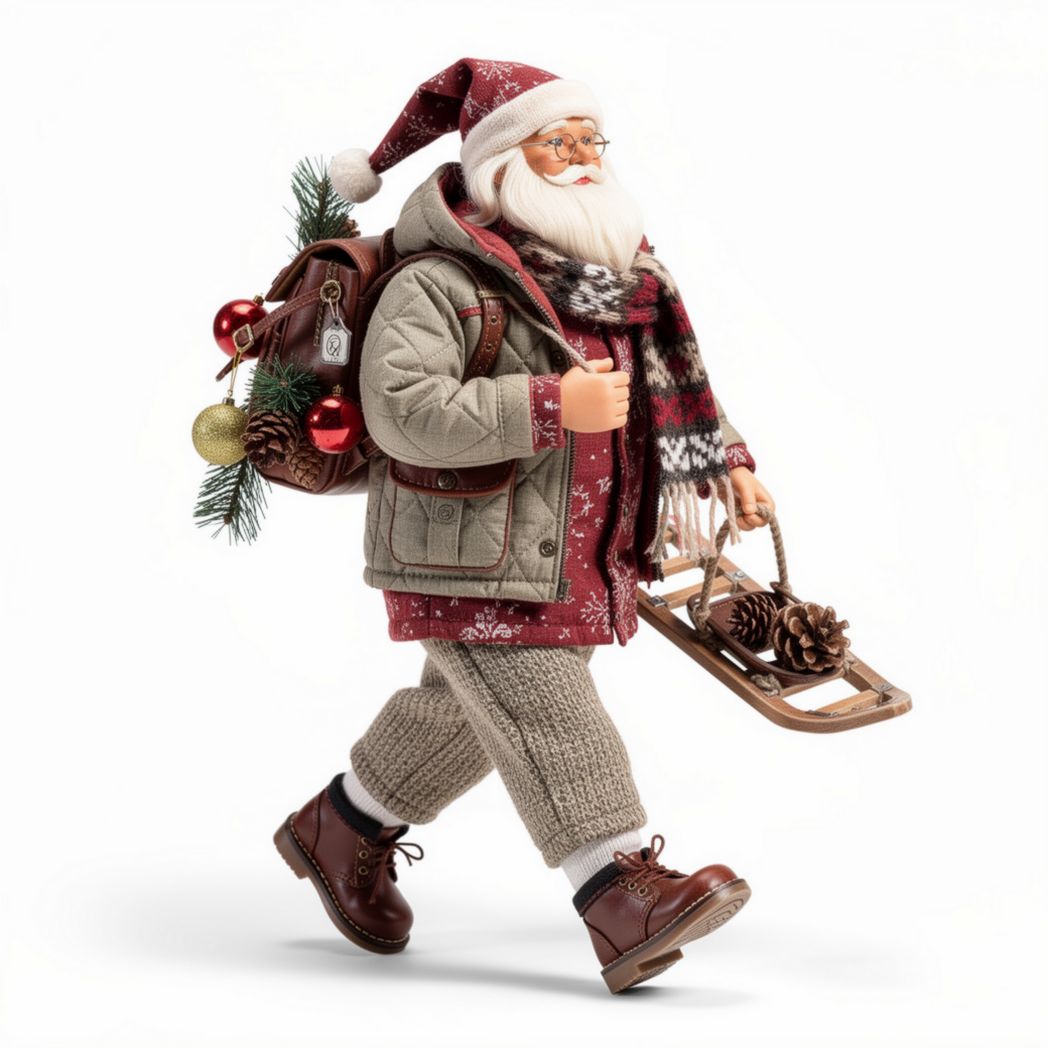 Christmas figure with sleigh and festive accessories 28 x 15 x 10cm