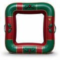 Inflatable square frame holiday decoration in red and green 90 x 90 x 15cm