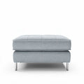 Gray fabric ottoman with metal legs 80 x 80 x 40cm for living room use
