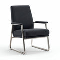 Modern upholstered lounge chair with stainless steel frame in dark gray 70 x 70 x 85cm