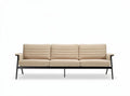 Wooden couch with white cotton cushions 200 x 90 x 75cm for living room