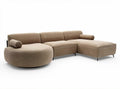L-shaped sectional sofa made of durable fabric in light brown color 250 x 100 x 85cm